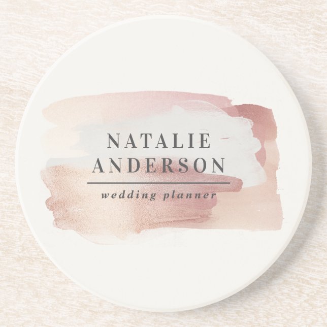 Posavasos Rosa femenino moderno elegante oro rosado sofistic (Frente)