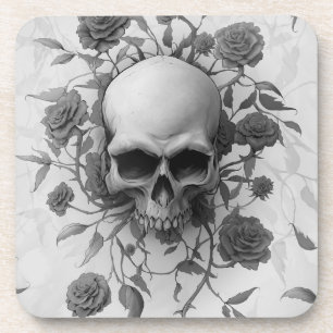 Posavasos Rosa floral gótico oscuro