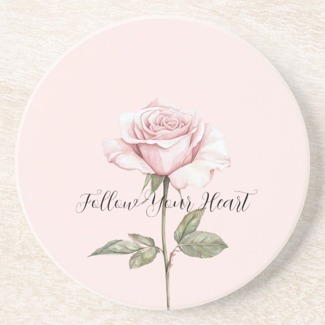 Posavasos Rosa floral rosa bonito   (Frente)