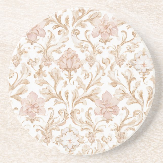 Posavasos Rosa Floral Rosa Claro (Frente)