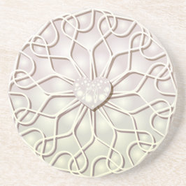 Posavasos Rosa Geométrico de Oro Patrón de Corazón de AMOR
