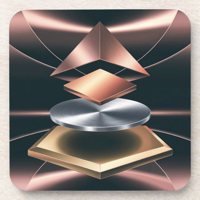 Posavasos Rosa Juego De Monstruo De Plástico Geométrico De O (Frente)