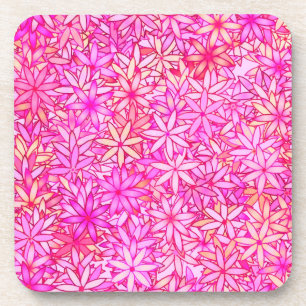 Posavasos rosa, melocotón, orquídea y flores de coral