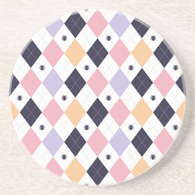 Posavasos Rosa morado de diamante con araña (Frente)
