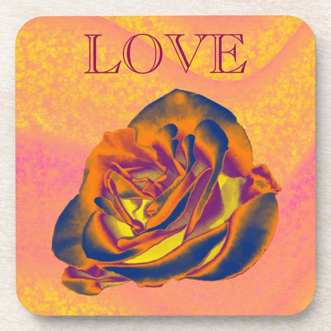 Posavasos Rosa naranja (Frente)