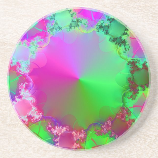 Posavasos Rosa neón y cono verde (Frente)