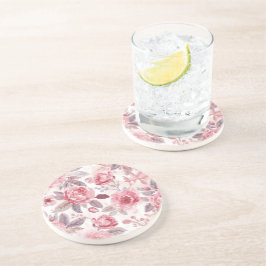Posavasos Rosa Peonía Rosa Acuarela Floral Jardín