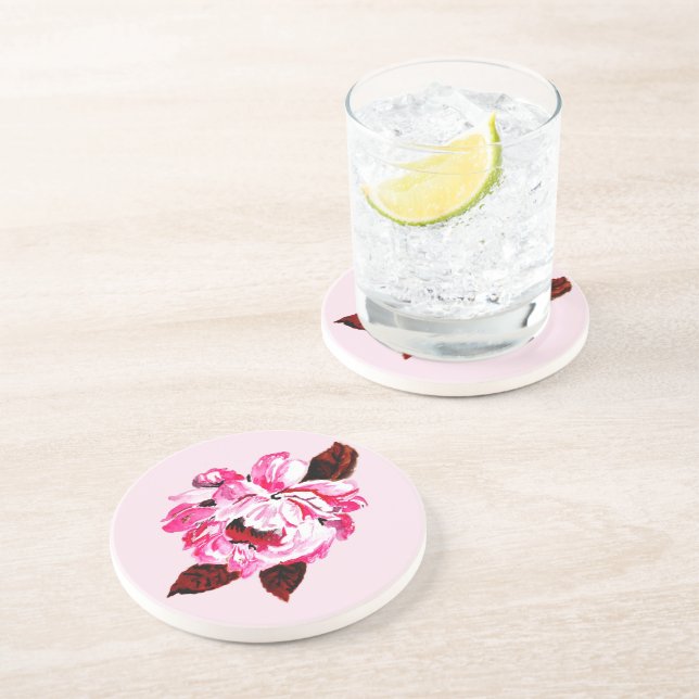 Posavasos Rosa Pintada de Rosa (Lado)