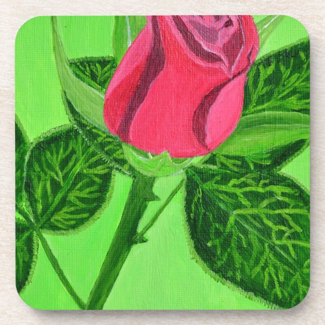 Posavasos Rosa Roja (Frente)