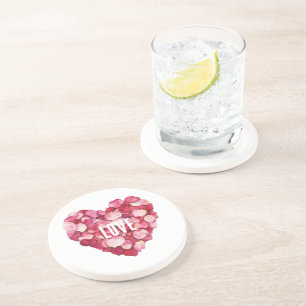 Posavasos Rosa Rojo Pétalos de rosa Rojo Amor floral