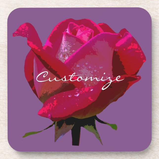 Posavasos rosa rojo Thunder_Cove (Frente)