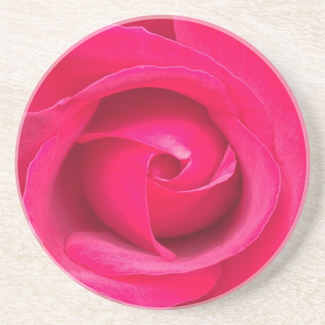 Posavasos Rosa Rosa Roja Romántica (Frente)