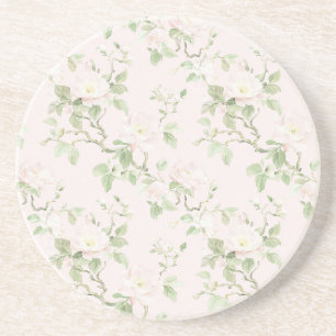 Posavasos Rosa Rosado Blanco Floral Romántico