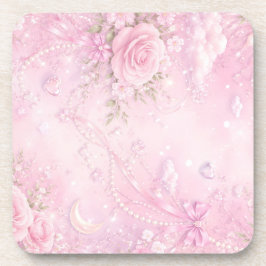Posavasos Rosa Soñador Floral Perlas Lazos Destellos