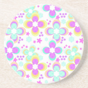 Posavasos Rosa, turquesa, floral