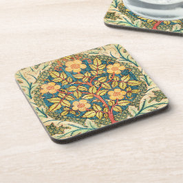 Posavasos Rosa Wreath - William Morris - Vintage Art Coaster