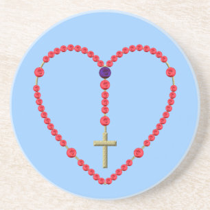 Posavasos Rosario (Rosas rojos y azules)