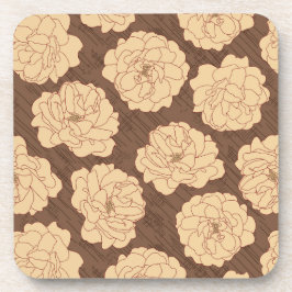 Posavasos Rosas barrocos de nogal marrón - sin costuras.