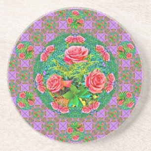 Posavasos Rosas color agua rosa