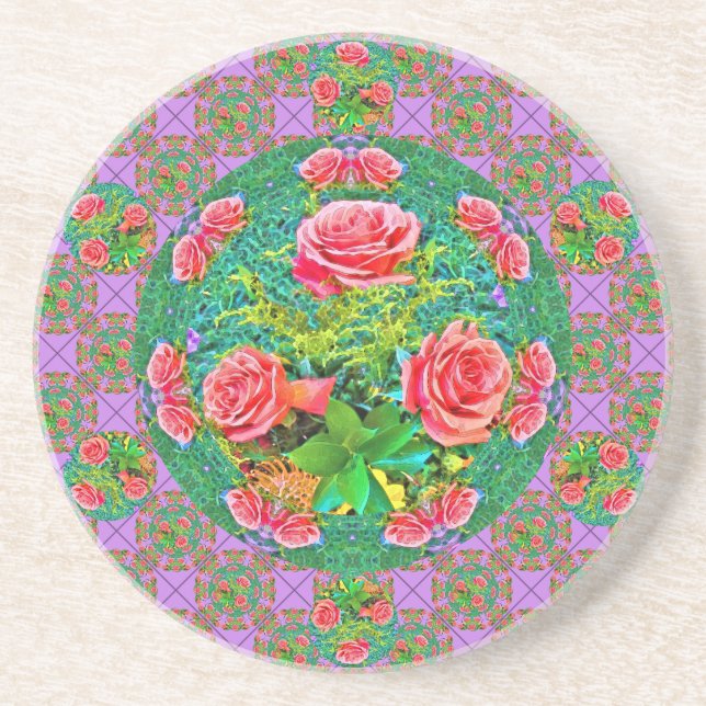 Posavasos Rosas color agua rosa (Frente)