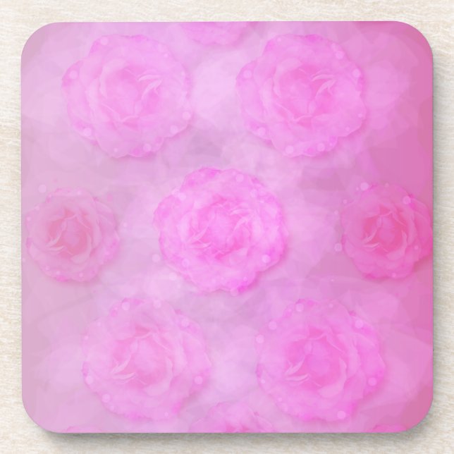 Posavasos Rosas de acuarela PINK (Frente)