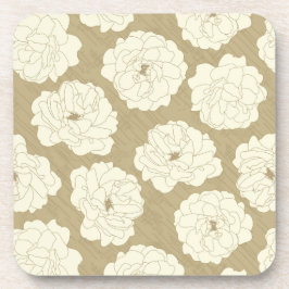 Posavasos Rosas de Cram en el beige dorado- sin costuras.