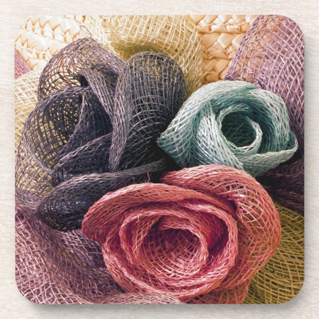 Posavasos Rosas de Raffia (Frente)