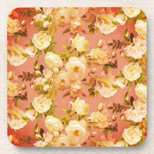 Posavasos Rosas dulces sobre rojo