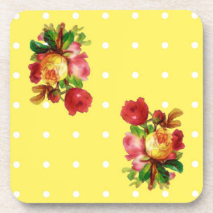 Posavasos Rosas En Montaña De Corcho Amarillo