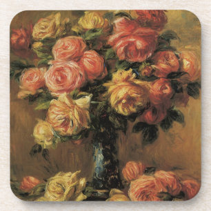 Posavasos Rosas en un jarrón de Pierre Renoir, Arte fino vin
