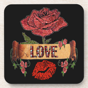 Posavasos Rosas Rockabilly RAB, Amor y Pintalabios