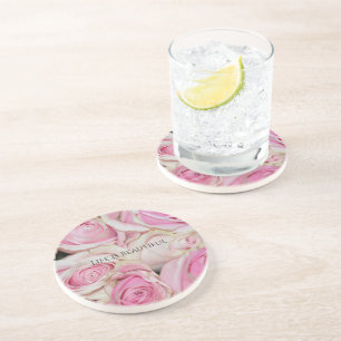 Posavasos Rosas rosadas Floral (fotografía por mí)
