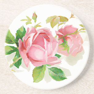 Posavasos Rosas rosados del vintage