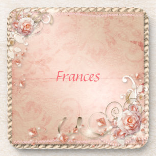 Posavasos Rosas rosas, Perlas y Gemas