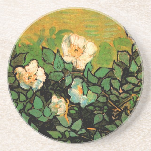 Posavasos Rosas silvestres (F597) Bella Artes Van Gogh (Frente)