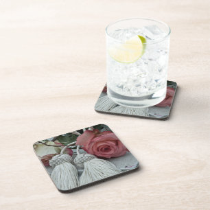 Posavasos Rosas y prácticos de costa de las borlas