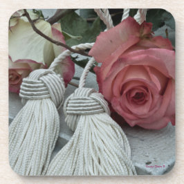 Posavasos Rosas y prácticos de costa de las borlas