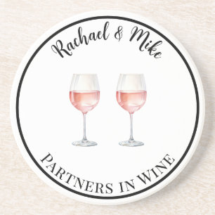 Posavasos Rosé Compañeros en la Bebida de Vino
