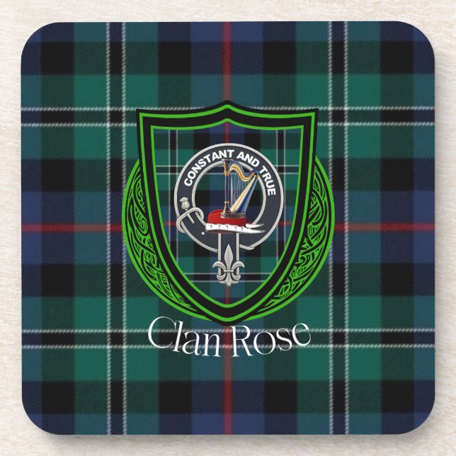 Posavasos Rose Scottish Clan Tartan & Crest (Frente)