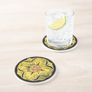 Posavasos Rosette arquitectónico antiguo n.º 3