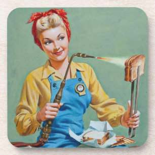 Posavasos Rosie the Riveter hace queso tostado