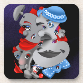 Posavasos Rostros surrealistas de rompecabezas