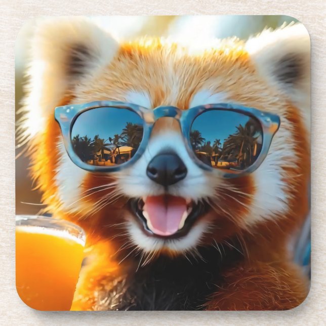 Posavasos Roter Panda mit Smoothie (Frente)