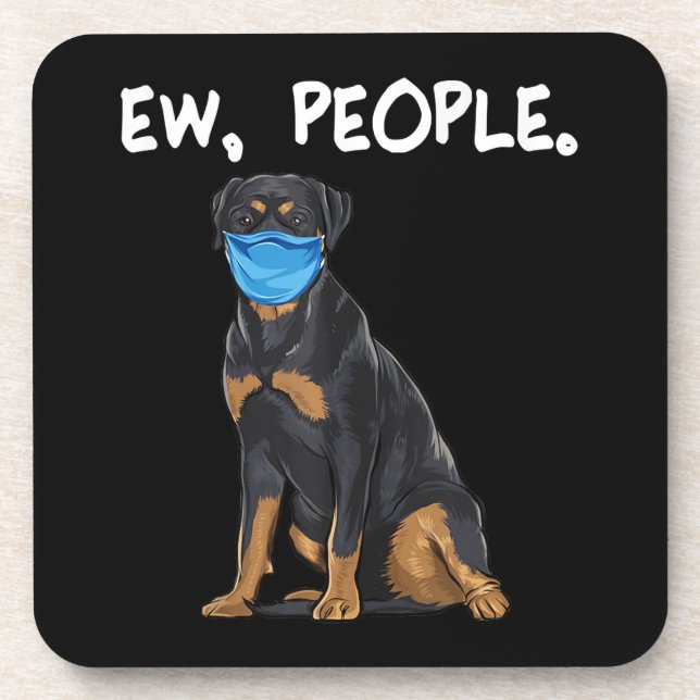 Posavasos rottweiler ew people perro con mascara de cara (Frente)