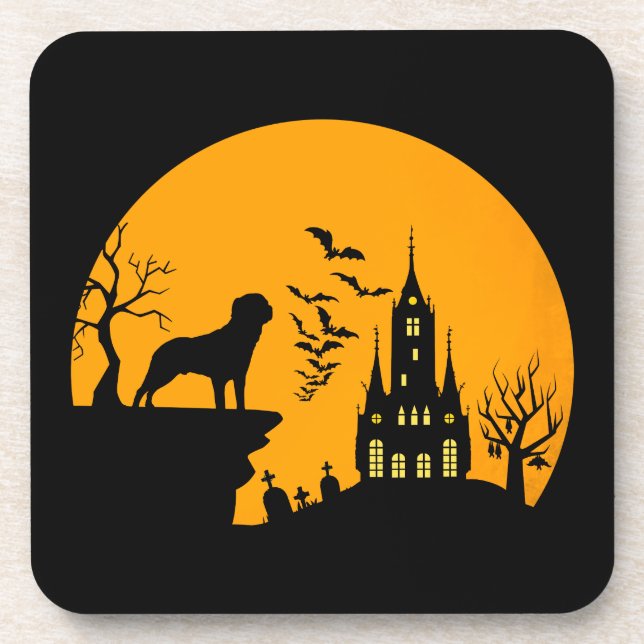 Posavasos Rottweiler Halloween (Frente)