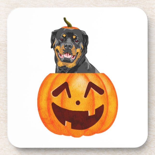 Posavasos Rottweiler Halloween (Frente)