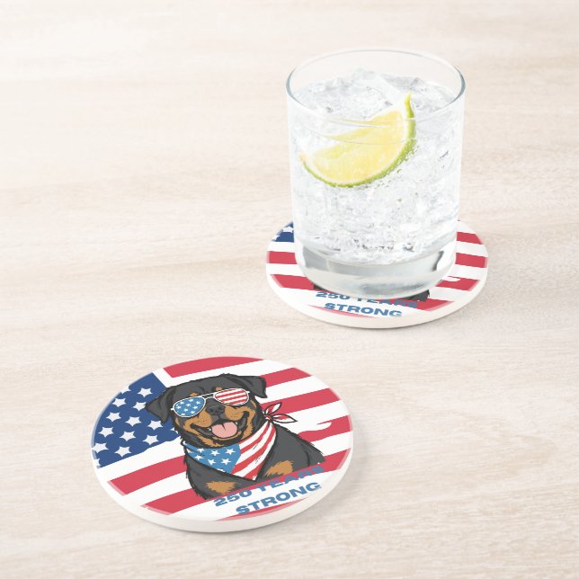 Posavasos Rottweiler Patriótico  (Lado)