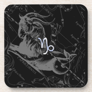 Posavasos Rótulo cromado como Capricornio Zodiac en Hevelius
