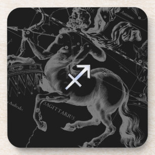 Posavasos Rótulo cromado Sagittarius Zodiac Hevelius alreded