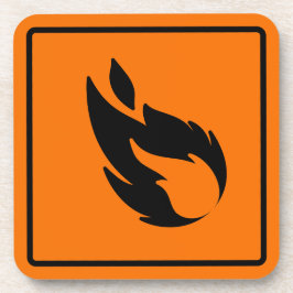 Posavasos Rótulo de fuego de escayola de plástico duro